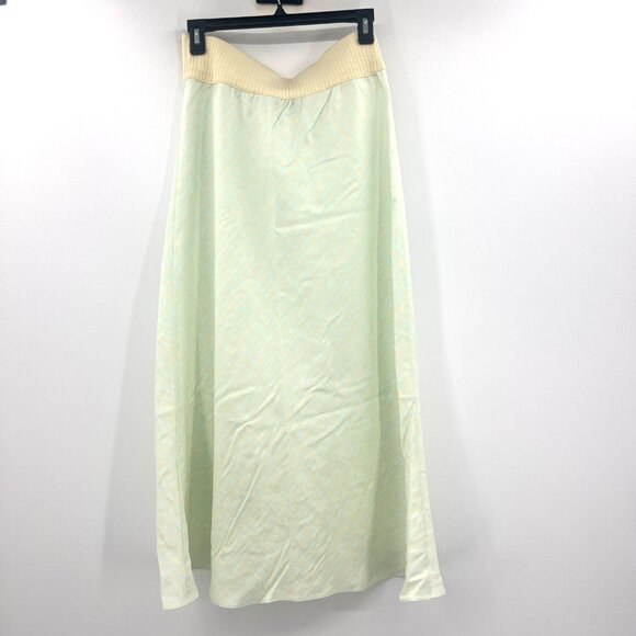 Club Monaco Aqua Tan Maxi Skirt Knit Waistband Women's 6 - Picture 6 of 7